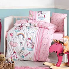 Комплект постельного белья Cotton Box Baby Ranforce Unicorn Pink 100*150 см - фото