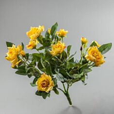 Штучна квітка Троянда букет 084F/yellow 30 см - фото