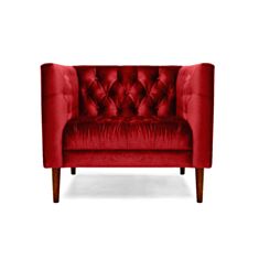 Кресло Кембридж красное - фото