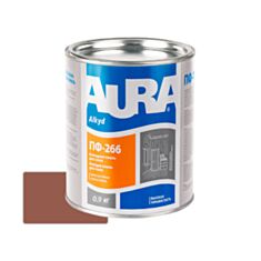 Емаль алкідна Aura Alkyd ПФ-266 для підлоги червоно-коричнева 0,9 кг - фото