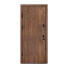 Двері металеві Міністерство Дверей ПК-185VQ+K Спил дерева коньячний/медовий 96*205 ліві - фото
