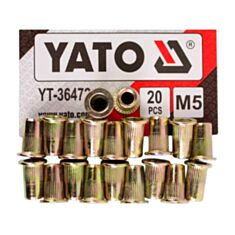 Нитогайка стальная YATO YT-36472 М5 13 мм 20 шт - фото