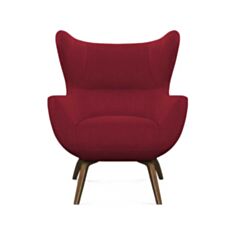 Кресло Челентано с деревянными ножками красное - фото