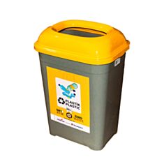 Ведро для отходов пластика Follow Me 415404 50 л желтое - фото