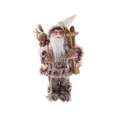 Новорічна іграшка Санта з подарунками BonaDi NY44-149 30 см бежева - фото