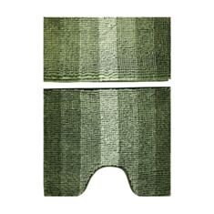 Набор ковриков для ванной и туалета Makaron темно-зелений - фото