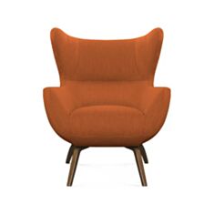 Кресло Челентано с деревянными ножками оранжевое - фото
