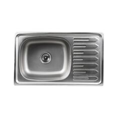 Кухонна мийка Platinum 7645 0,8 мм 76*45*18 см сатин - фото