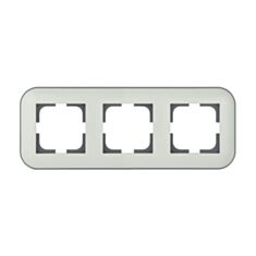 Рамка тримісна Ovivo Grano Loft 405-360000-227 білий+сірий - фото