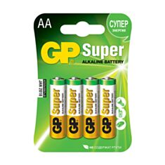 Батарейка GP SUPER ALKALINE 15A-U4 LR6 AA 1,5V 4 шт - фото