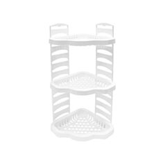 Полка для ванны трехъярусная Efe Plastics Росса NR02 угловая белая - фото