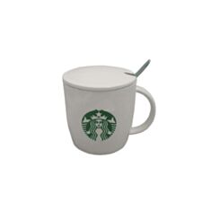 Кружка с крышкой и ложкой Olens "Starbucks" 7057-8 400 мл - фото