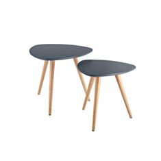 Комплект журнальних дерев'яних столиків Marie M5 чорний - фото