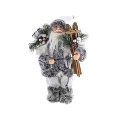 Новогодняя игрушка Санта с подарками BonaDi NY44-115 30 см серая - фото
