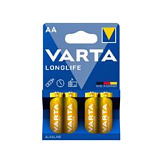 Батарейка Varta LongLife LR06 AA Alkaline 1,5V 4 шт - фото