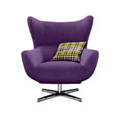 Кресло Челентано на хромированной опоре фиолетовое - фото