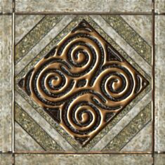 Плитка Intercerama Etruscan ДН48072 декор 13,7*13,7 см сіра - фото
