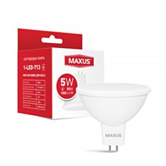 Лампа светодиодная Maxus 1-LED-513 MR16 5W 3000K 220V GU5.3 - фото