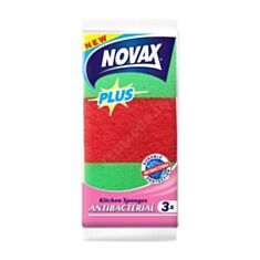 Губки кухонні Novax 0267NVP антибактеріальні 3 шт  - фото