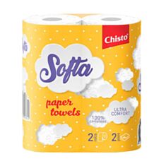 Полотенце бумажное Chisto Softa серо-белый 2 шт - фото