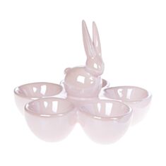 Подставка для яйца BonaDi 733-288 Кролик 15*15*12 см розовая - фото