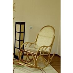 Крісло-гойдалка Олімп з підніжкою і подушкою колір горіх - фото