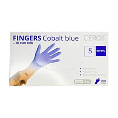 Рукавички оглядові нітрилові Ceros TM Cobalt Blue S 100 шт - фото