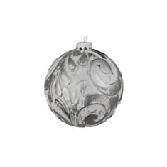 Игрушка на елку шар Dashuri 8 см серебро/серая - фото