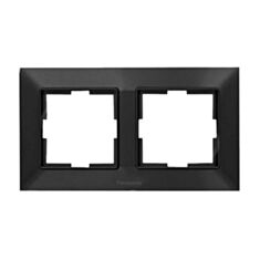 Рамка двухместная Panasonic Arkedia Slim горизонтальная черная - фото