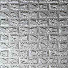 Панель 3D Sticker Wall самоклеюча Os-BG17 17 срібло 700*700 мм - фото