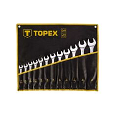 Набір ключів ріжково-накидних Topex 35D758 13-32 мм 12 шт - фото
