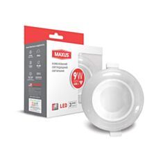 Світильник світлодіодний Maxus 3-SDL-09-C 9W 3000/4100K білий - фото