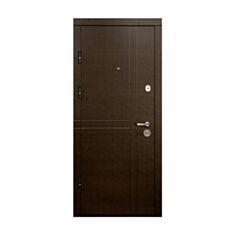 Двері металеві Міністерство Дверей ПК-180/161 Венге горизонт темний/Царга біла 96*205 ліві - фото