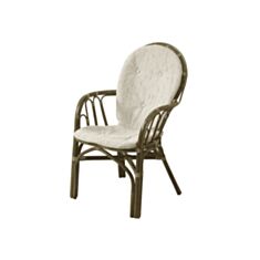 Кресло с подушкой 0416 Calamus Rotan оливка - фото