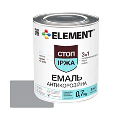 Эмаль антикоррозионная Element 3 в 1 Стоп ржавчина серая 2 кг - фото