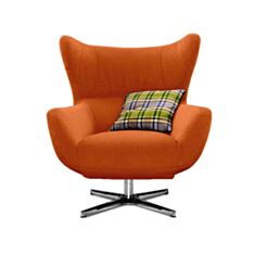 Кресло Челентано на хромированной опоре оранжевое - фото