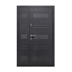 Двері металеві Міністерство Дверей БЦ Горизонт венге горизонт сірий 120*205 см праві - фото