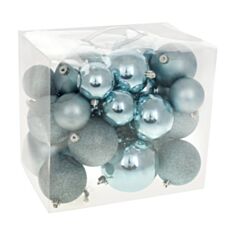 Набор елочных шаров BonaDi 147-815 26 шт голубой рассвет - фото