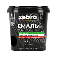 Эмаль акриловая Зебра 90 черная 0,7 кг - фото