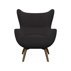 Крісло Челентано з дерев'яними ніжками чорне - фото