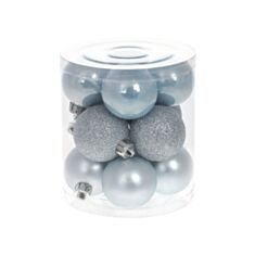 Набор елочных шаров BonaDi 47-011 4 см 12 шт синий туман - фото