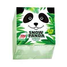 Серветки паперові Сніжна Панда 100 шт 24*24 см зелені - фото