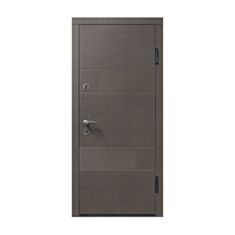 Двери металлические Министерство Дверей ПО-58 венге горизонт серый 86*205 см правые - фото