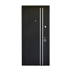 Двері металеві Міністерство Дверей ПК-189М/183 Софт чорний/білий мат 86*205 см ліві - фото