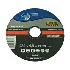 Круг відрізний Modeco MN-68-935 для різки алюмінію 230*1,9*22,23 мм - фото
