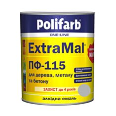 Емаль алкідна Polifarb ExtraMal ПФ-115 світло-сіра 2,7 кг - фото