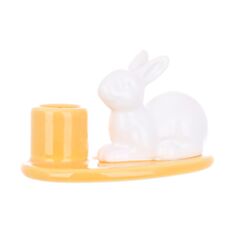 Подсвечник керамический BonaDi 733-592 Кролик 10*6,5*6,5 см желтый - фото