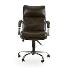 Кресло для руководителей Richman Дакота хром коричневое - фото