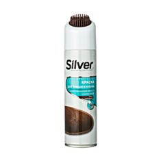 Спрей-краска восстановитель Silver для нубука и замши 250 мл темно-коричневый - фото