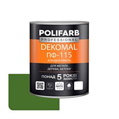 Эмаль алкидная Polifarb DekoMal ПФ-115 зеленая 0,9 кг - фото